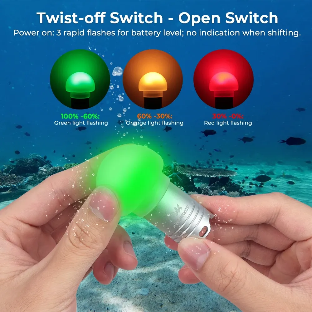 مصباح غوص محمول Wurkkos DL04 بإضاءة RGB دائرية وشحن Type-C