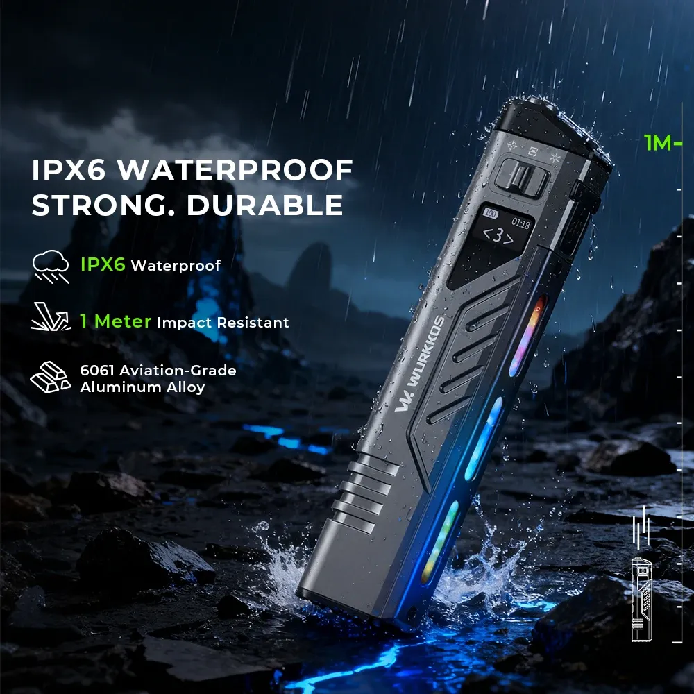 كشاف تكتيكي RGB قابل للشحن من Wurkkos بإضاءة قوية