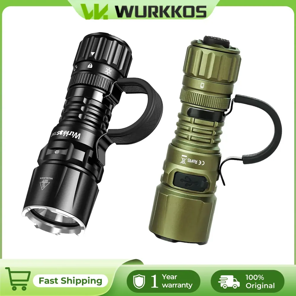 كشاف تكتيكي مدمج Wurkkos TD07 بمدى بعيد وإضاءة 1300 لومن