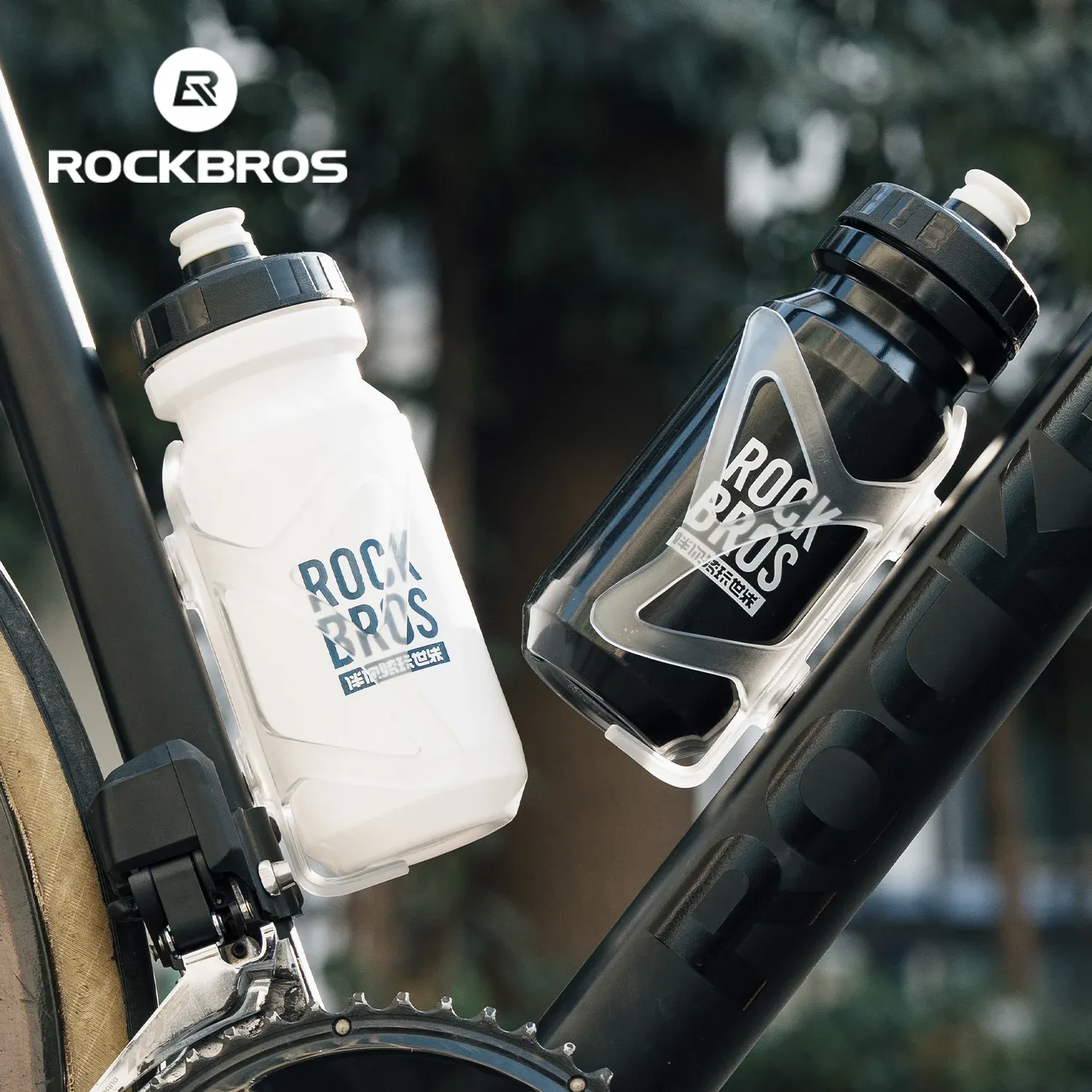 قارورة دراجات خفيفة مع حامل من ROCKBROS سعة 600 مل