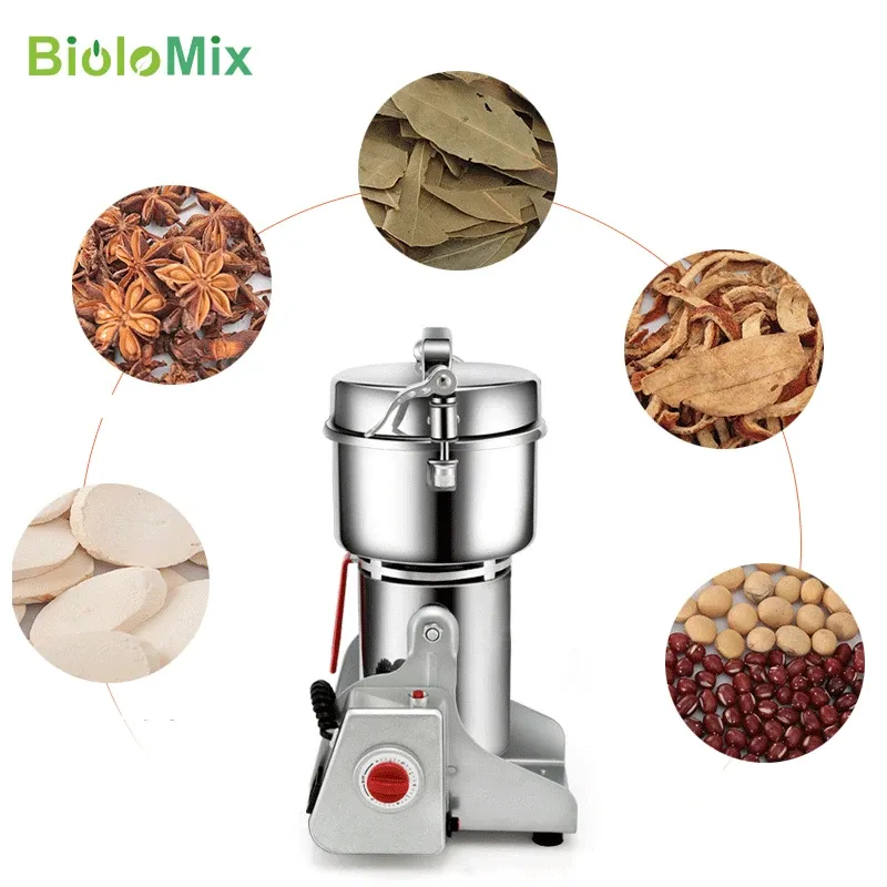 مطحنة كهربائية عالية السرعة للحبوب والأعشاب والتوابل من BioloMix بسعة 700 غرام