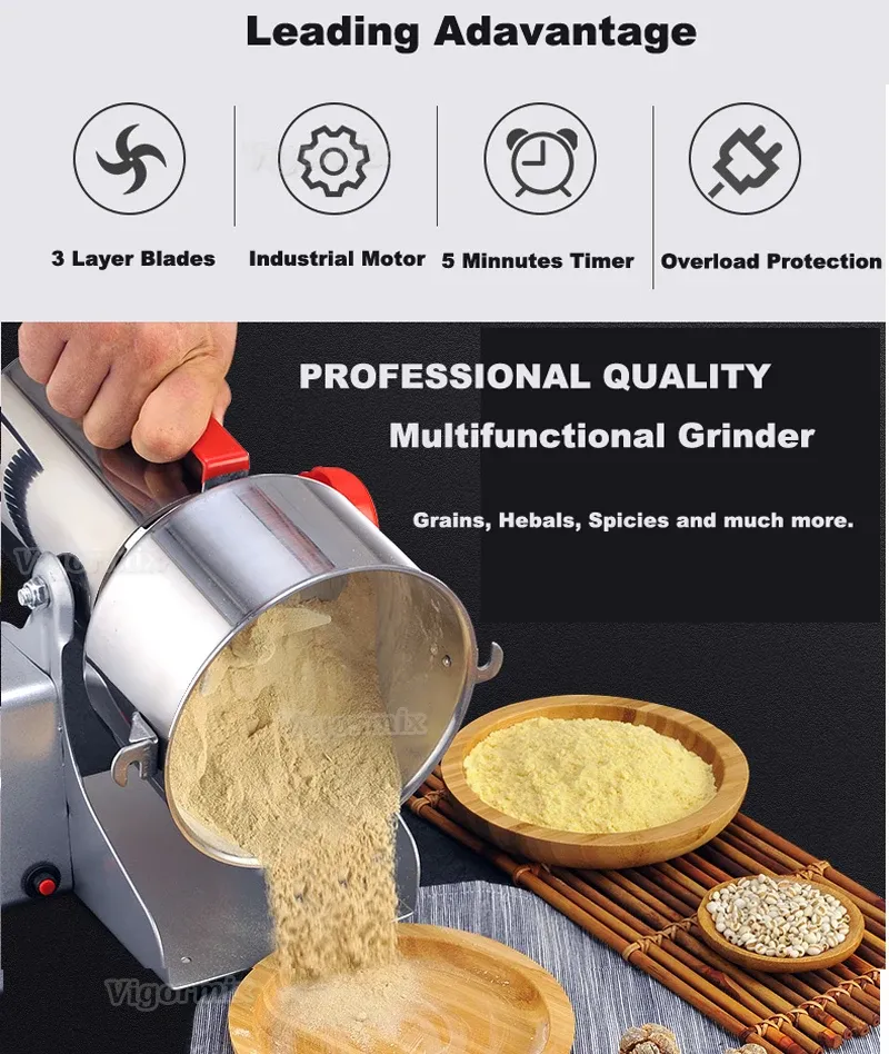 مطحنة كهربائية عالية السرعة للحبوب والأعشاب والتوابل من BioloMix بسعة 700 غرام