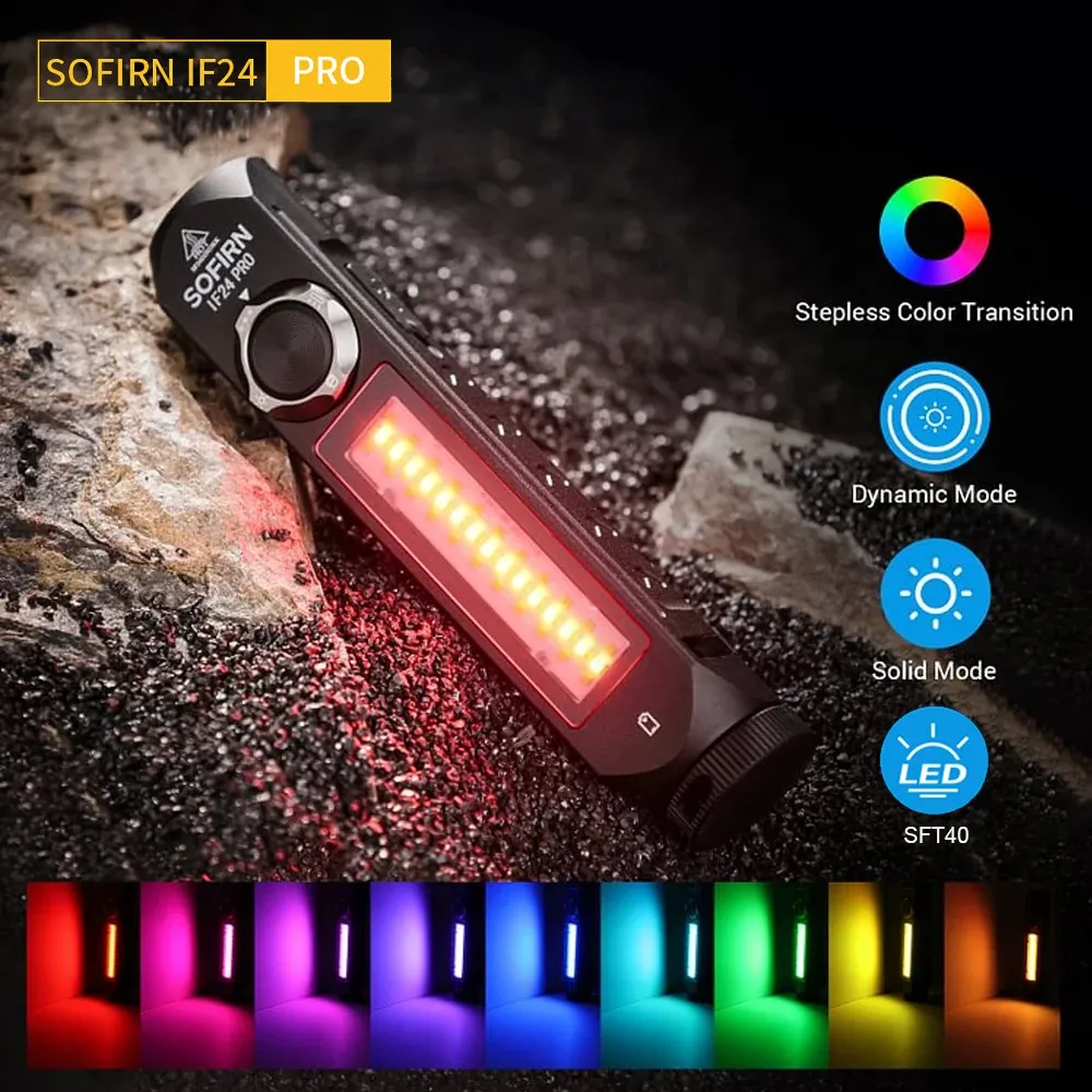 كشاف سوفرن IF24 برو بعيد المدى مع إضاءة RGB وشحن USB-C