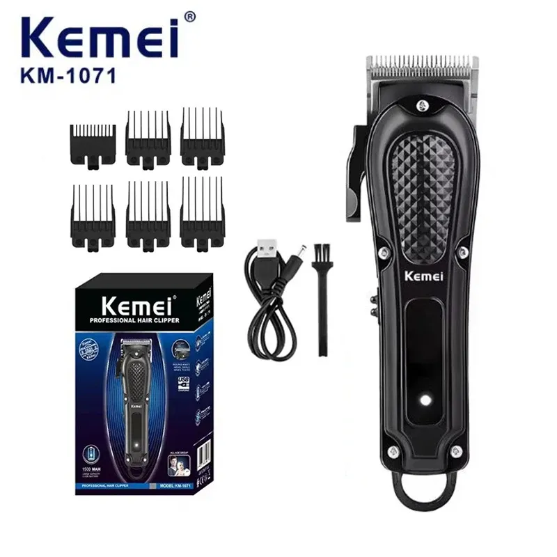 ماكينة تشذيب شعر ولحية لاسلكية Kemei KM-1071 بشحن USB