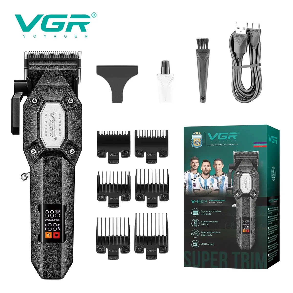 ماكينة تشذيب VGR V-600B بشاشة رقمية وتحكم متعدد الدرجات