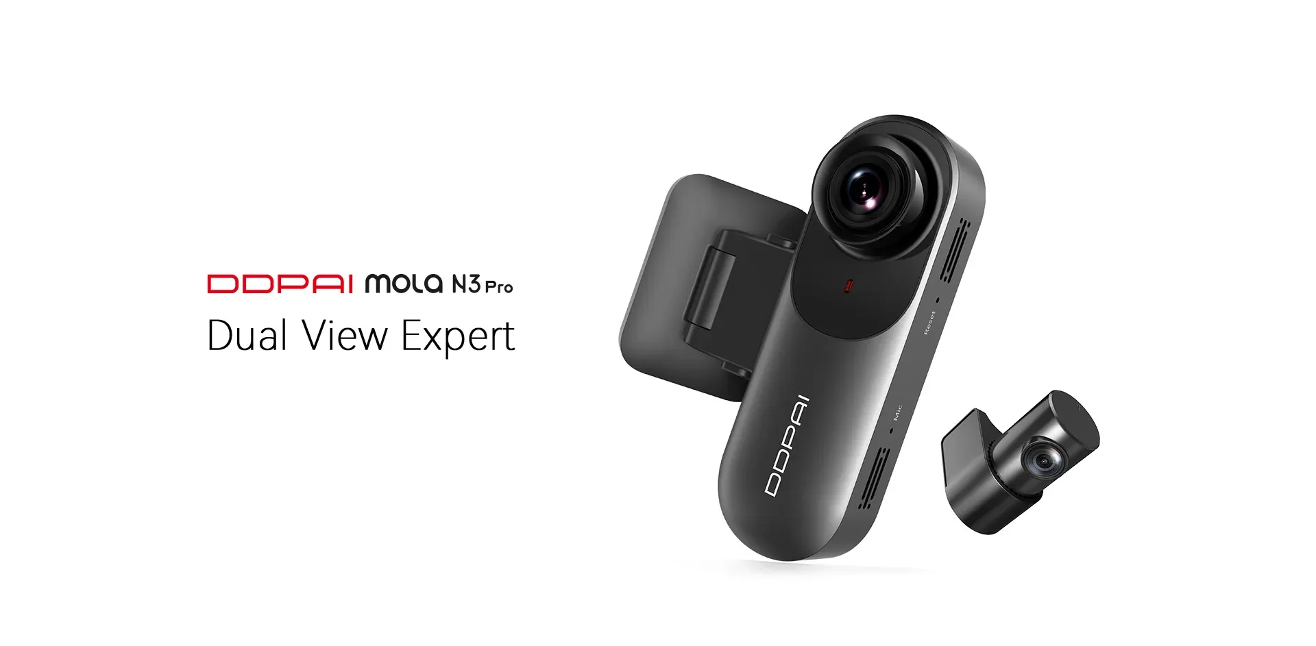 كاميرا سيارة DDPAI Mola N3 Pro بدقة 2.5K مع عدسة خلفية واتصال واي فاي