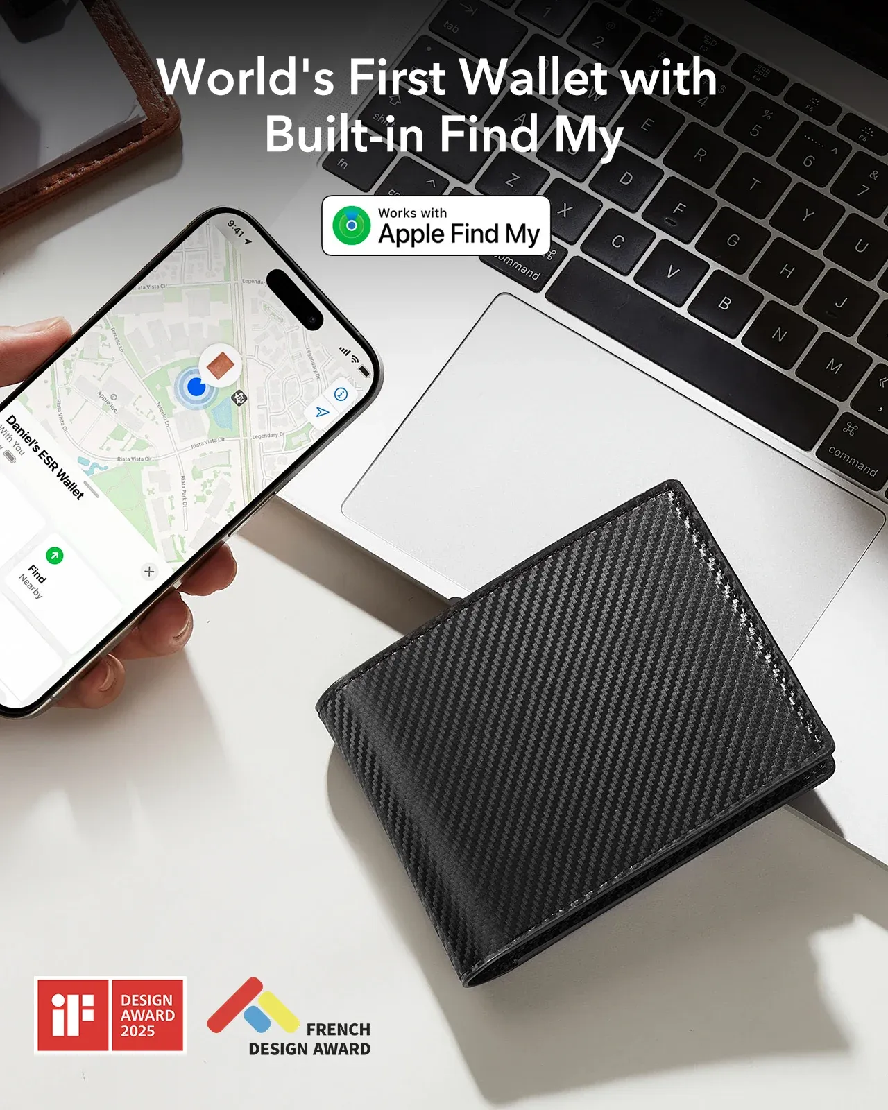 محفظة ESR الذكية المغناطيسية مع تتبع Find My