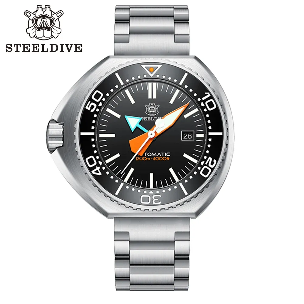 ساعة غوص أوتوماتيكية STEELDIVE SD1985 بعلبة 44 مم وسيراميك ياقوتي