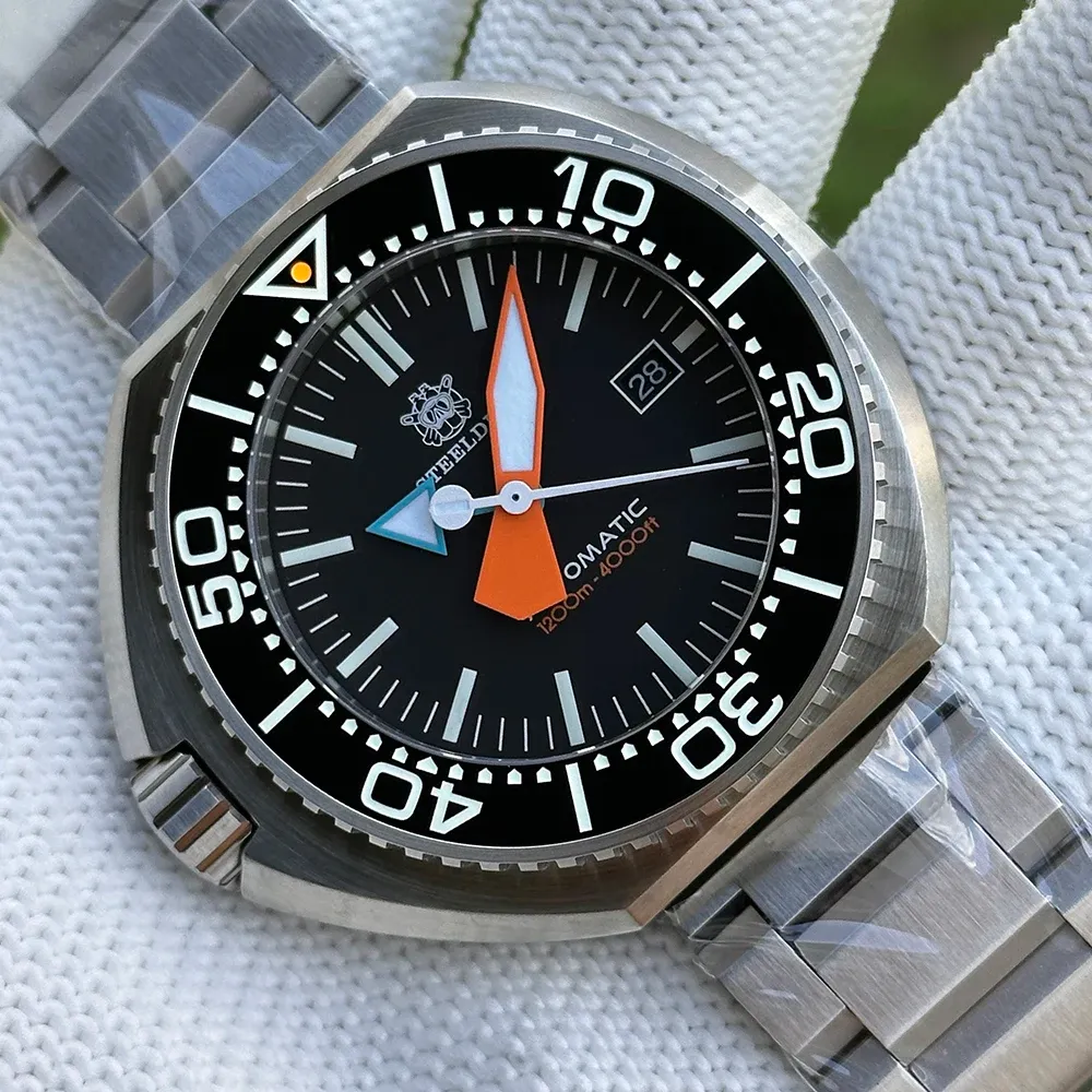 ساعة غوص أوتوماتيكية STEELDIVE SD1985 بعلبة 44 مم وسيراميك ياقوتي
