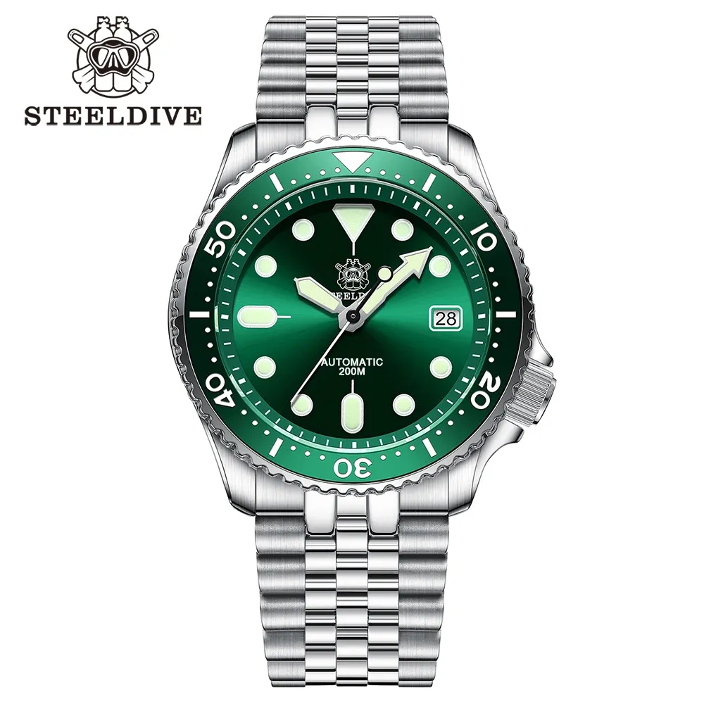 ساعة غواص أوتوماتيكية نحيفة من STEELDIVE بعلبة 41.2 مم