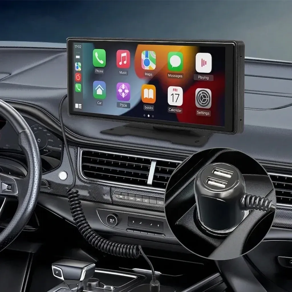 شاشة مرآة سيارة مع CarPlay لاسلكي