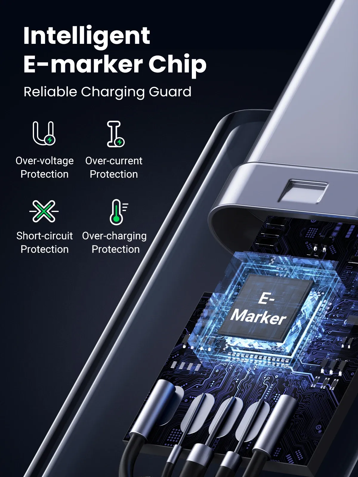 كابل شحن UGREEN ‏USB-C‏ إلى ‏USB-C‏ بقدرة 240 واط للشحن السريع