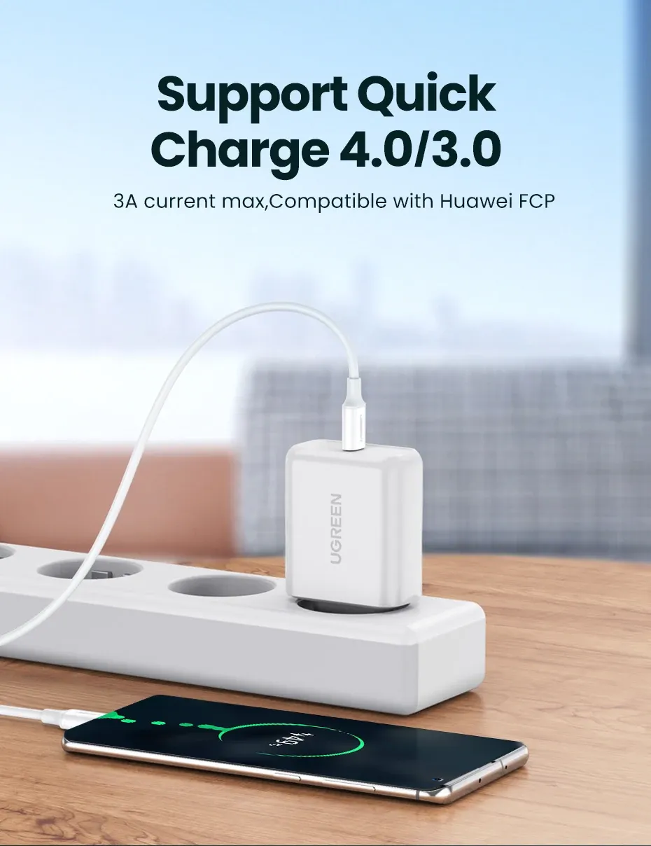 كابل USB-C من UGREEN بقدرة 60 واط للشحن السريع والمزامنة