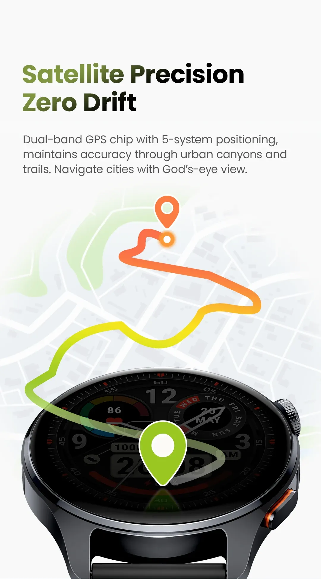 ساعة هايلو 4S الذكية مع GPS وشاشة AMOLED مقاس 1.43 بوصة
