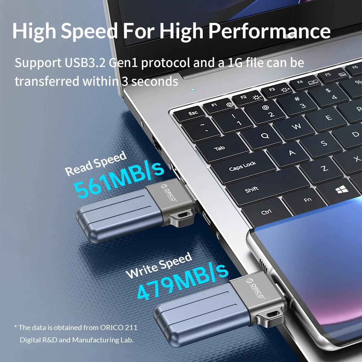 فلاشة ORICO معدنية ثنائية المنفذ USB 3.2 بسرعات عالية