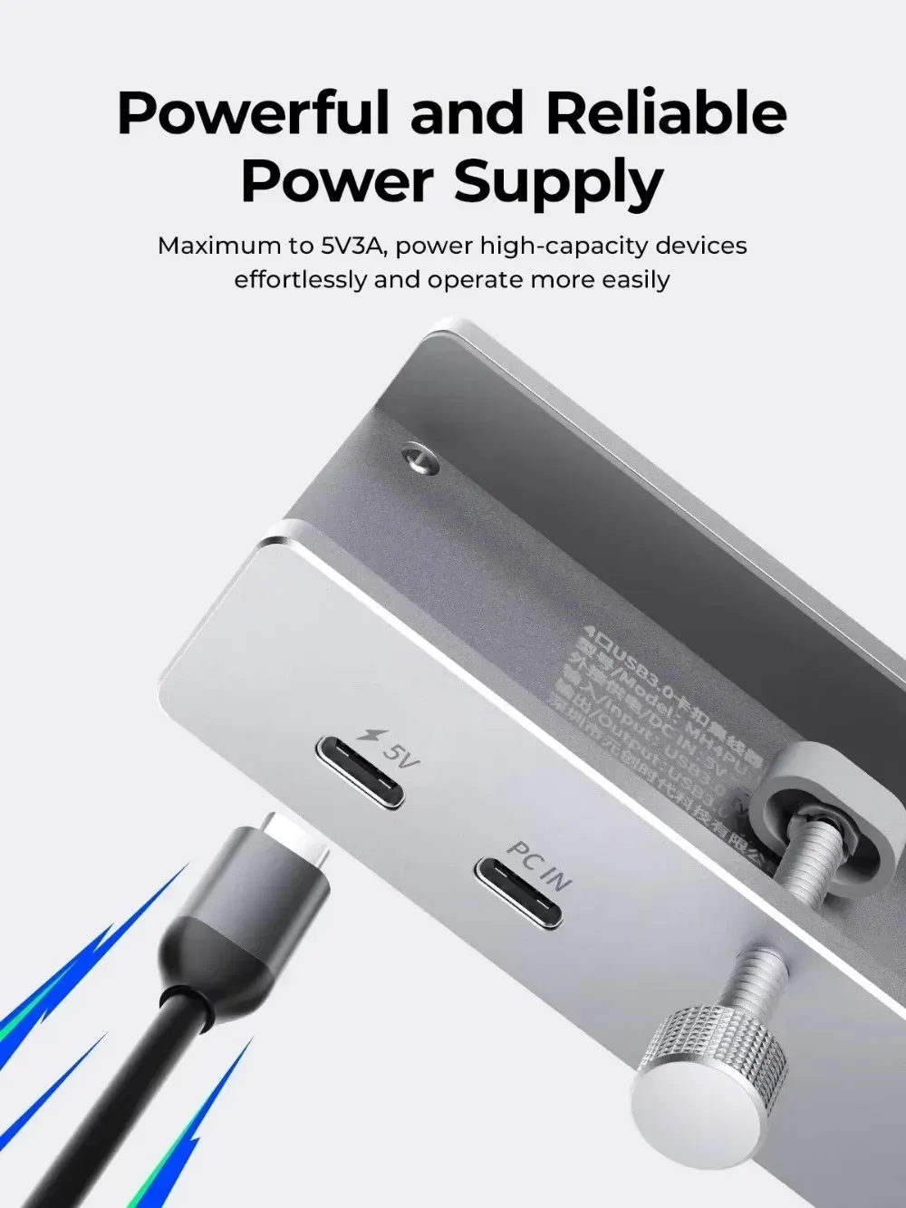 موزّع USB‑C عالي السرعة من ORICO مع قارئ بطاقات SD/TF