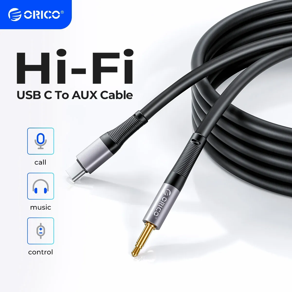 كابل صوت ORICO USB-C إلى 3.5 مم مع دعم Lightning