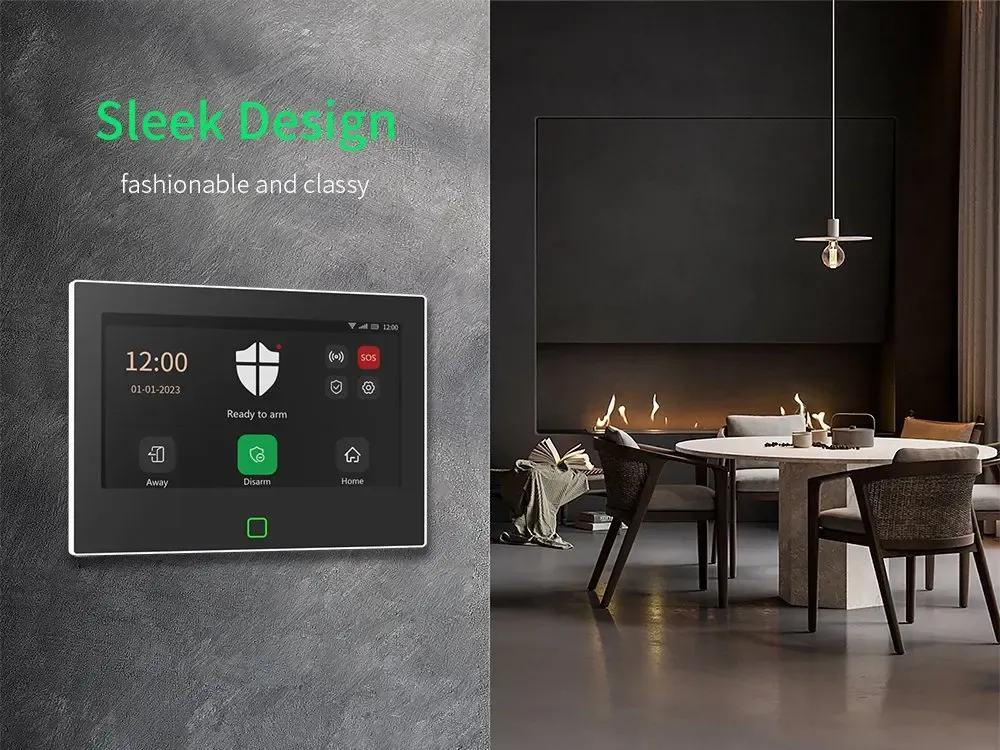 لوحة إنذار ذكية 7 بوصات من ستانيوت مع بطارية 5000 مللي أمبير واتصال WiFi/4G