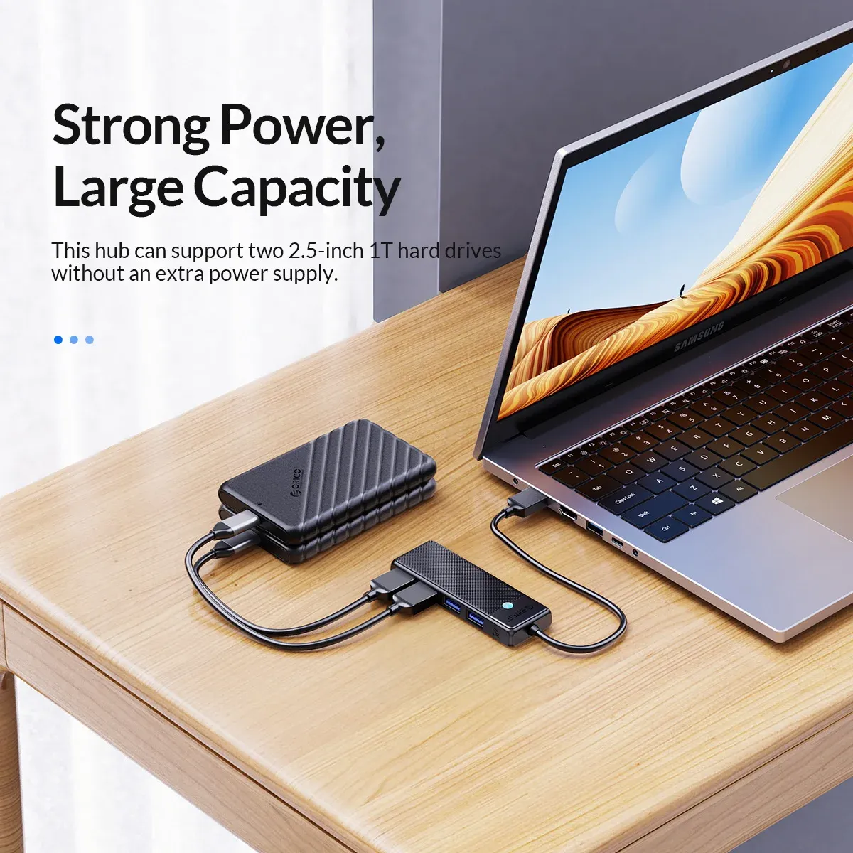 موزّع ORICO USB-C رباعي المنافذ بسرعة 5 جيجابت