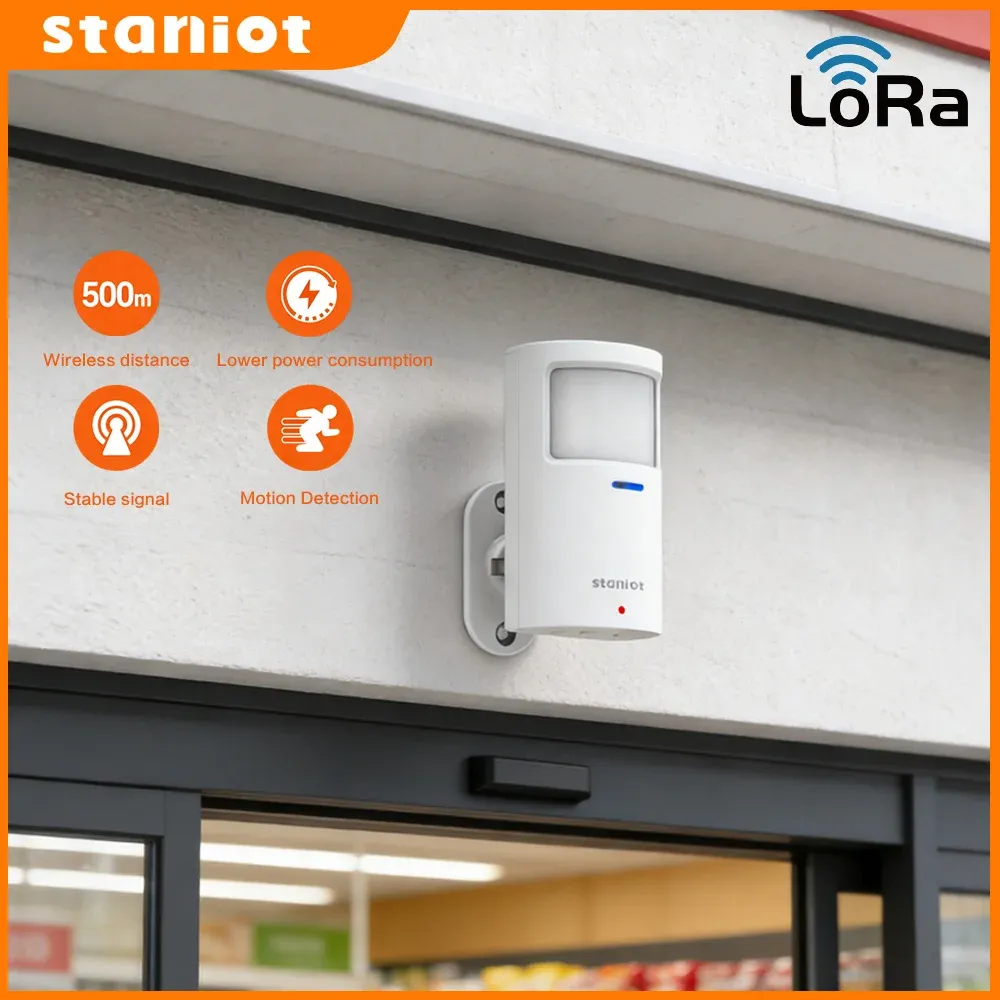 كاشف حركة لاسلكي LoRa بتغطية بعيدة وحماية ضد العبث