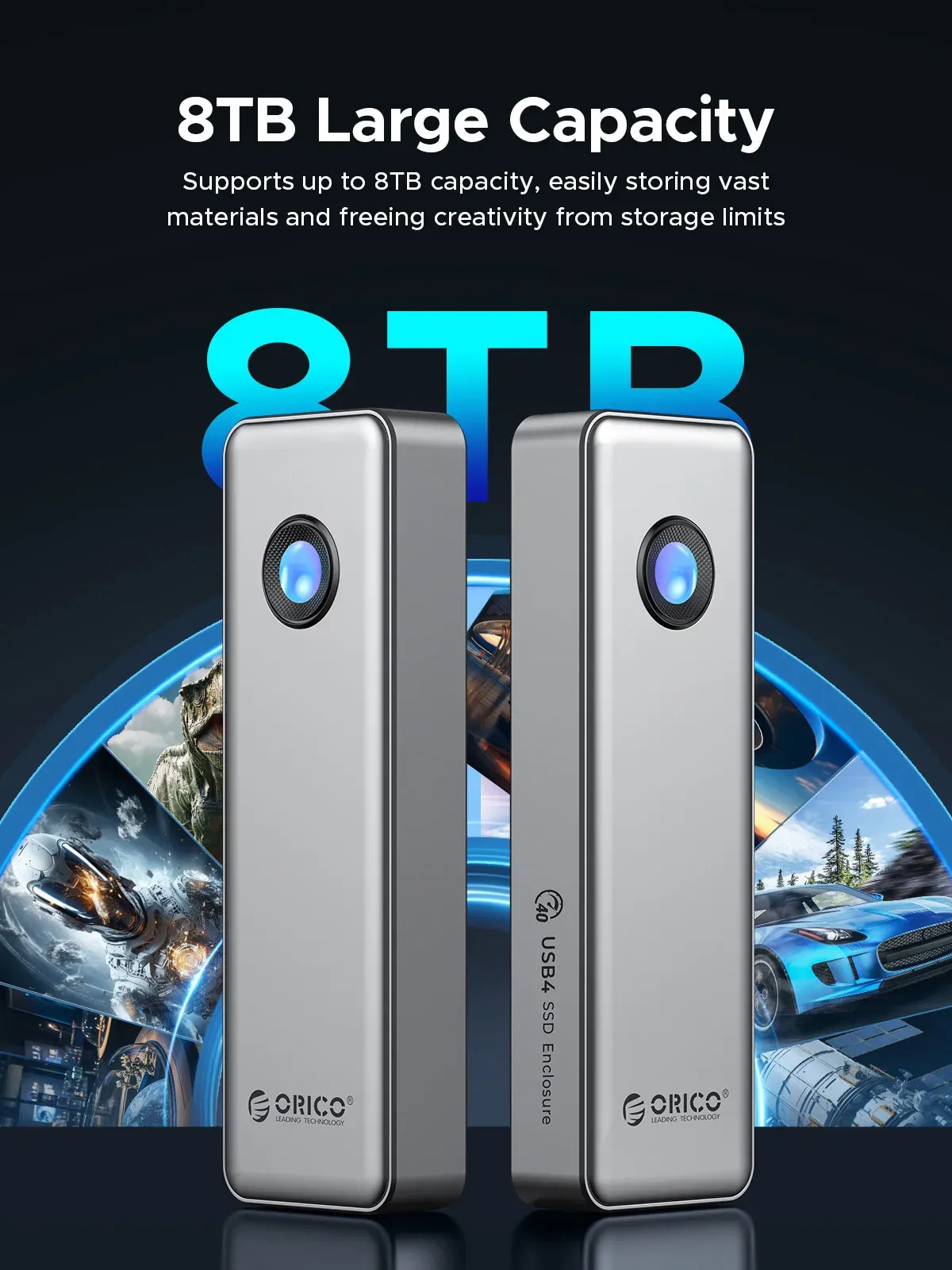 علبة ORICO USB4 NVMe 40Gbps مع تبريد للمحركات M.2