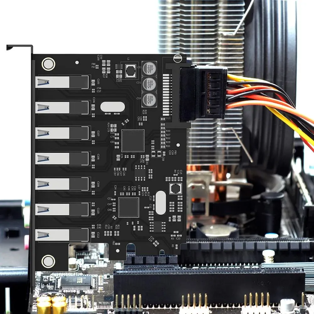 بطاقة توسيع ORICO ‏PCIe إلى 7 منافذ USB 3.0