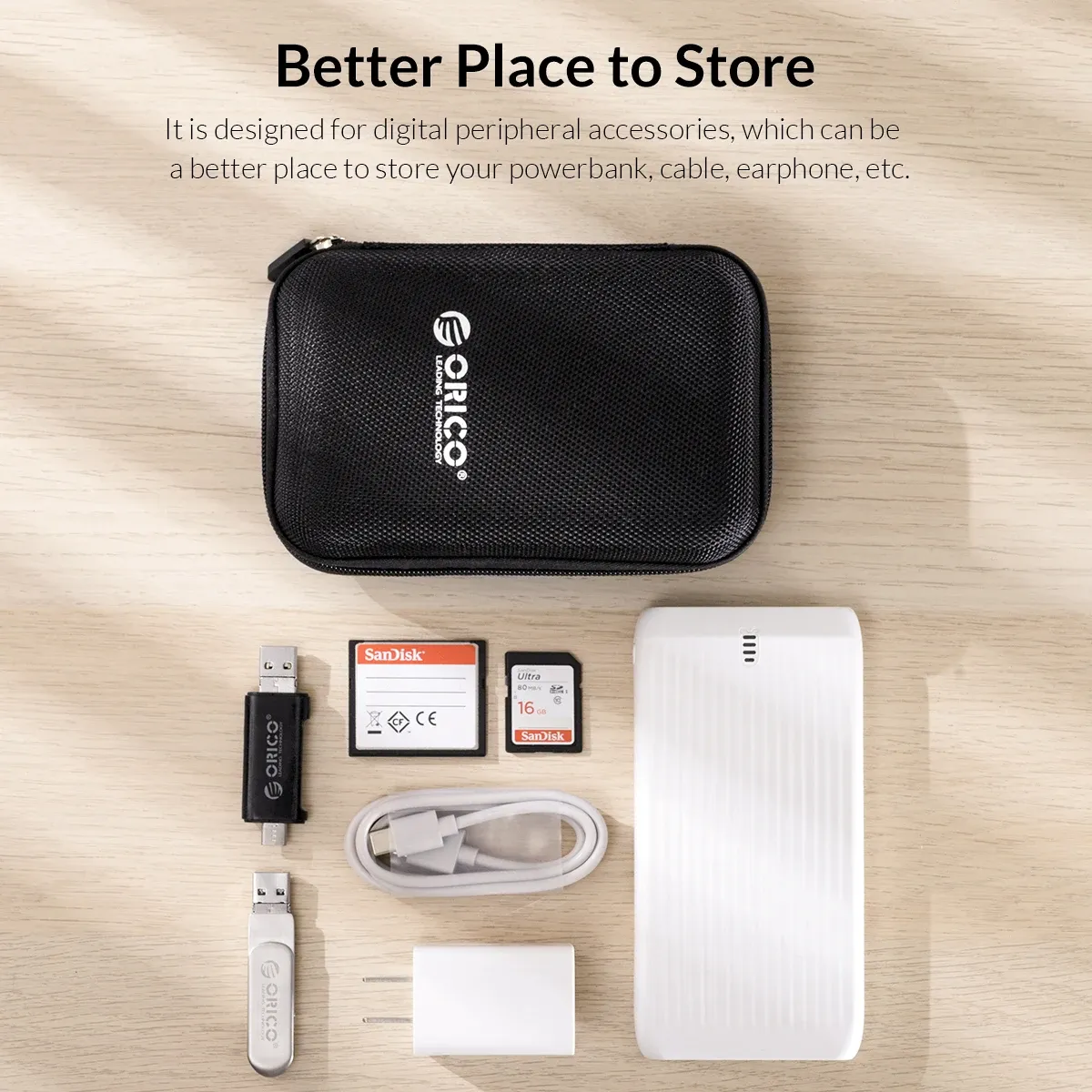 حافظة ORICO مبطنة لمحركات HDD وSSD مقاس 2.5 بوصة